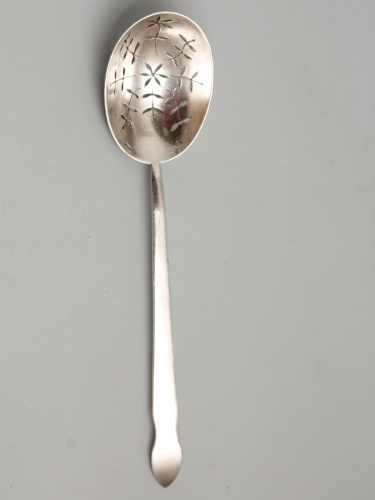 Антикварное ситечко для чая, белый металл, серебрение, Франция, 1930 год