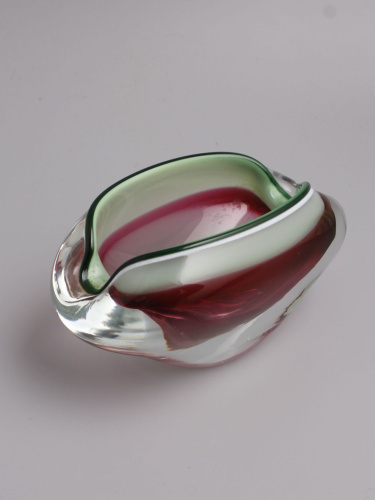 Антикварная пепельница, чешское стекло, 1950-60 гг.