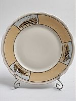Антикварная закусочная тарелка (D 25 см), фарфор, ЛФЗ, 1960-е г.