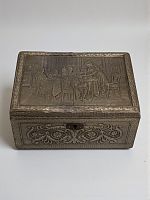 Антикварная шкатулка, металл, серебрение, Франция, XIX век