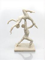 Антикварная статуэтка "Гимнасты", пластик, скульптор В.П. Циммерман, 1950-60-е г.