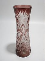 Антикварная ваза, стекло, алмазная грань, СССР. 1950-60 гг.