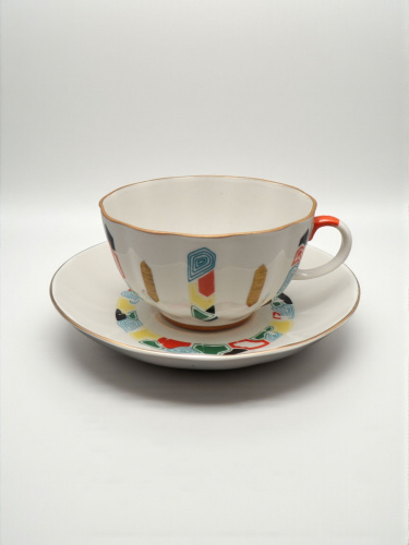 Антикварная чайная пара, фарфор, ЛФЗ, 1960-е г.