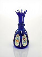 Антикварный флакон для духов, кобальтовое стекло, Франция, конец XIX века