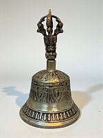Антикварный колокол, ритуальный, Китай 1950-е г.